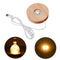 Circular Lampholder Solid Wood USB Interface Trophy Laser LED Night Light Stand Base