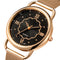 YAZOLE 399 Rose Gold Case Women Wrist Watch Full Steel Casual Style Quartz Watch