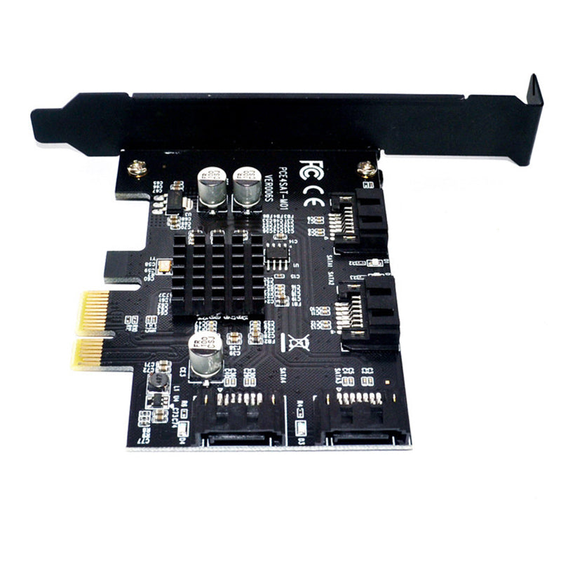 ITHOO PCE6SAT-M01 4 Ports SATA3.0 SSD PCI-E Expansion Card 6Gbps IPFS Hard Disk Adapter for Desktop Computer