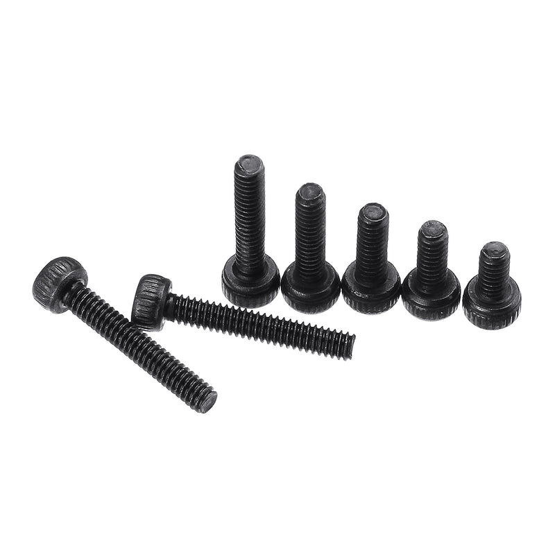 600Pcs Black Carbon Steel 10.9 Grade Hexagon Cap Button Head Flat Head Screw Nuts Assortment Set