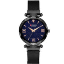 CURREN 9063 Elegant Design Romantic Sky Dial Show Women Wrist Watch Full Steel Quartz Watch