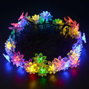 Solar Powered 6M 30LEDs Blossom Flower Outdoor Fairy String Lights for Christmas Wedding Party