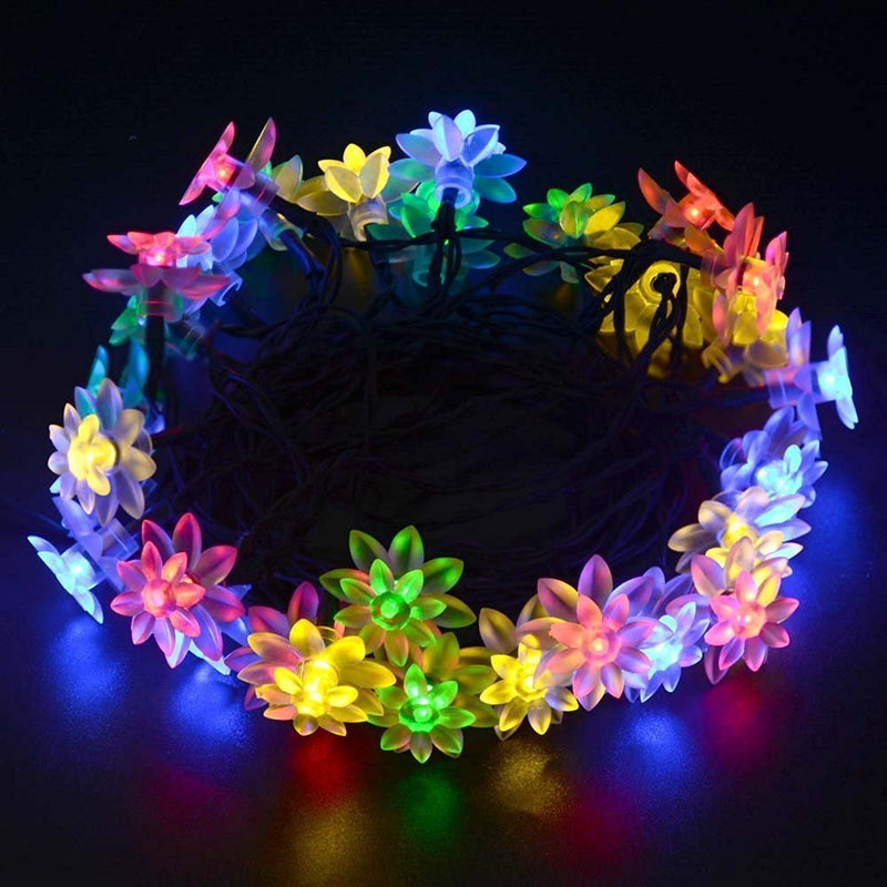 Solar Powered 6M 30LEDs Blossom Flower Outdoor Fairy String Lights for Christmas Wedding Party