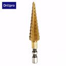 Drillpro DB-S3 3-13MM Titanium Coated Step Drill 1/4 Inch Hex Shank Stepped Drill