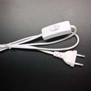EU Plug 1.8M Line Cable On Off Power Cord Wire Extension With Button Switch For LED Light Lamp