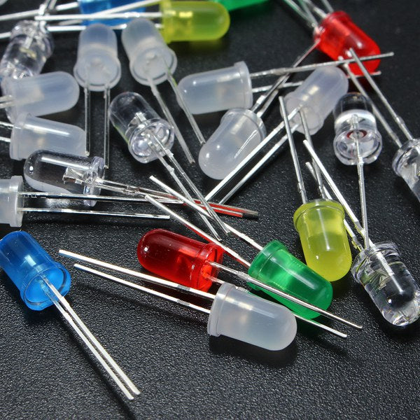 300Pcs 5mm LED Diodes Yellow Red Blue Green White Assortment Light DIY Kit