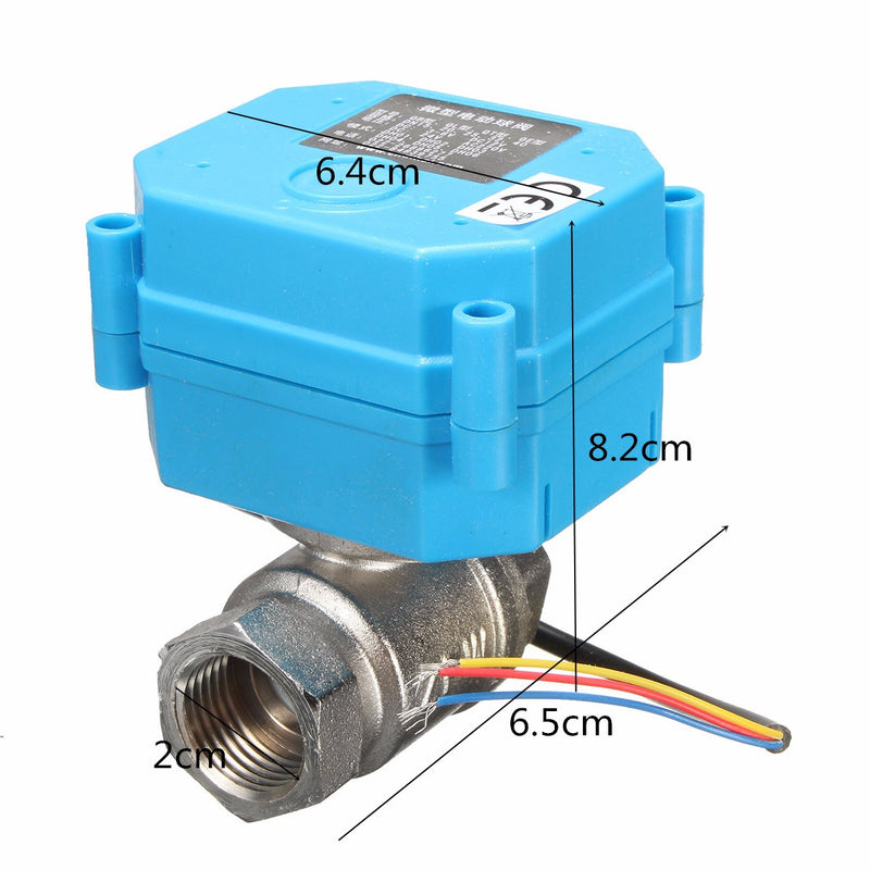 1/2 Inch NPT Electric Motorized Ball Valves Stainless Steel DC24V DN15 2-Way 3-Wire