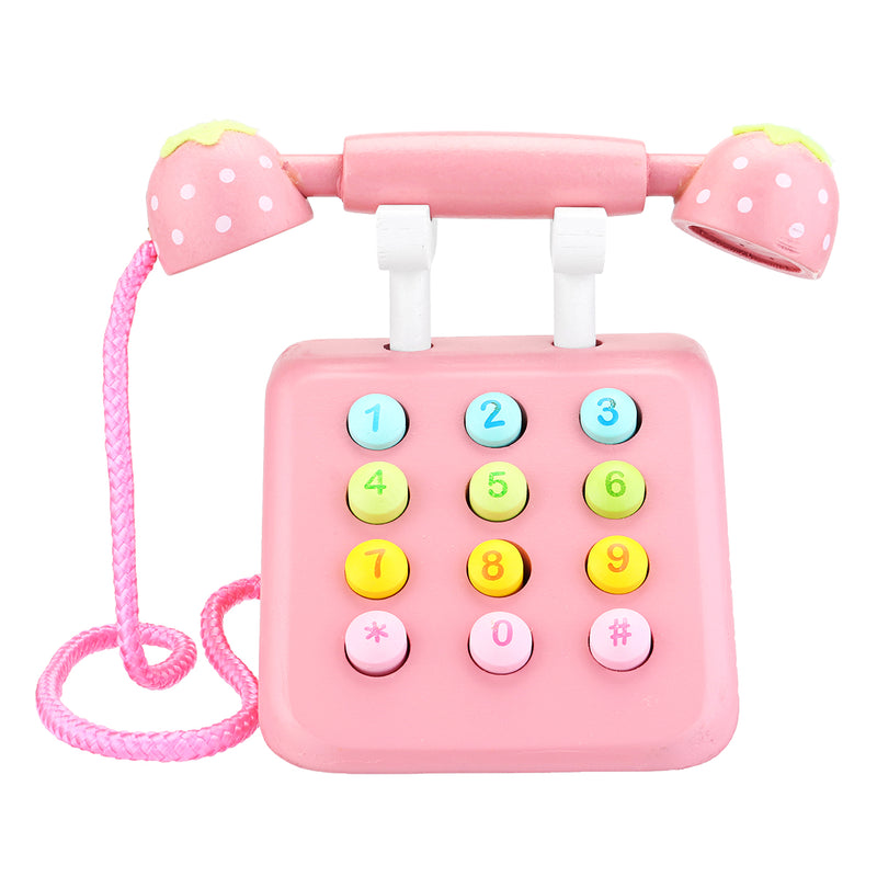 Simulation Wooden Phone Toys Educational Children Dollhouse Gifts Pretend Play Toys