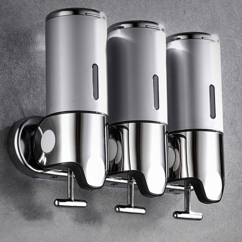 Modern Wall Mount Bathroom Soap Dispenser Shower Round Shampoo Bottle Dispenser