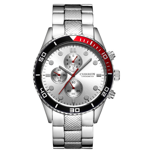 CURREN 8028 Full Steel Business Style Men Wrist Watch Decorative Dial Quartz Watches