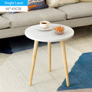 Single/Double Layers Mini Coffee Table Tea Table End Table Wooden Round Magazine Shelf Movable Bedroom Living Room Furniture For Office Home