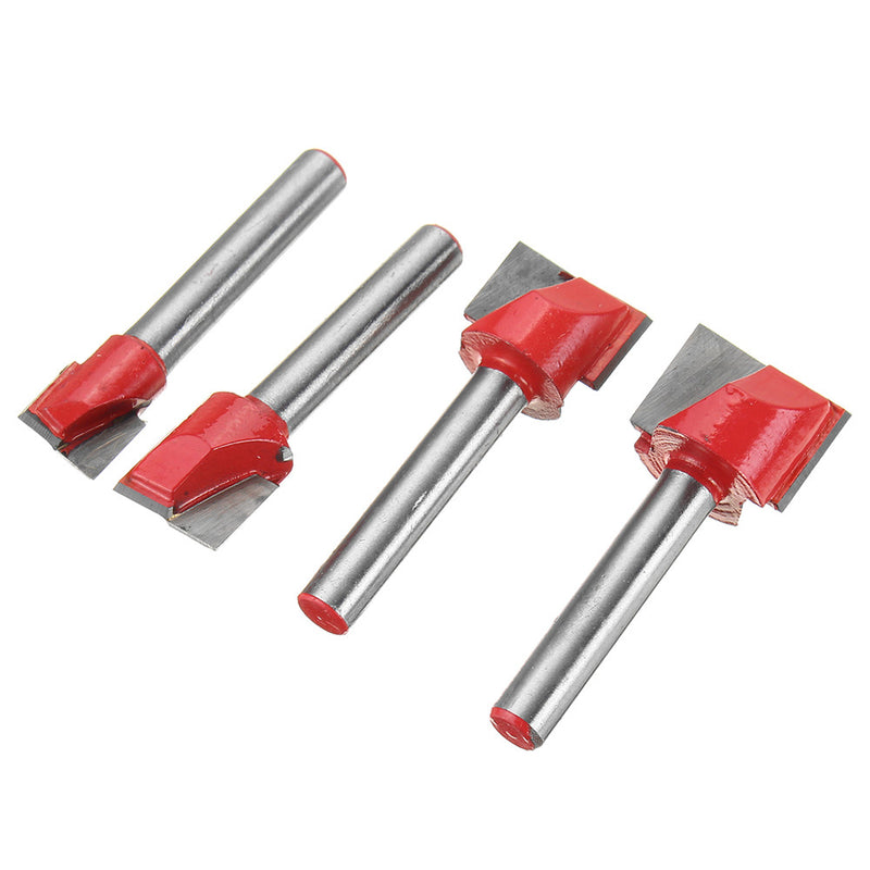 4pcs 10/13/16/18mm Surface Planing Bottom Cleaning Wood Milling CNC Router Bit Woodworking Tools