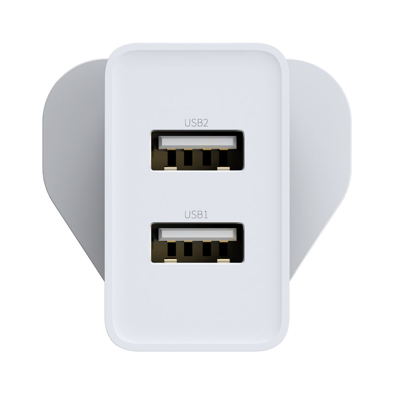 Basues 10.5W 2A Smart Protection Dual USB Travel Charger UK Plug Fast Charging Speed Mini Universal Charger Adapter for Samsung S10+ Xiaomi 9T Redmi Note8