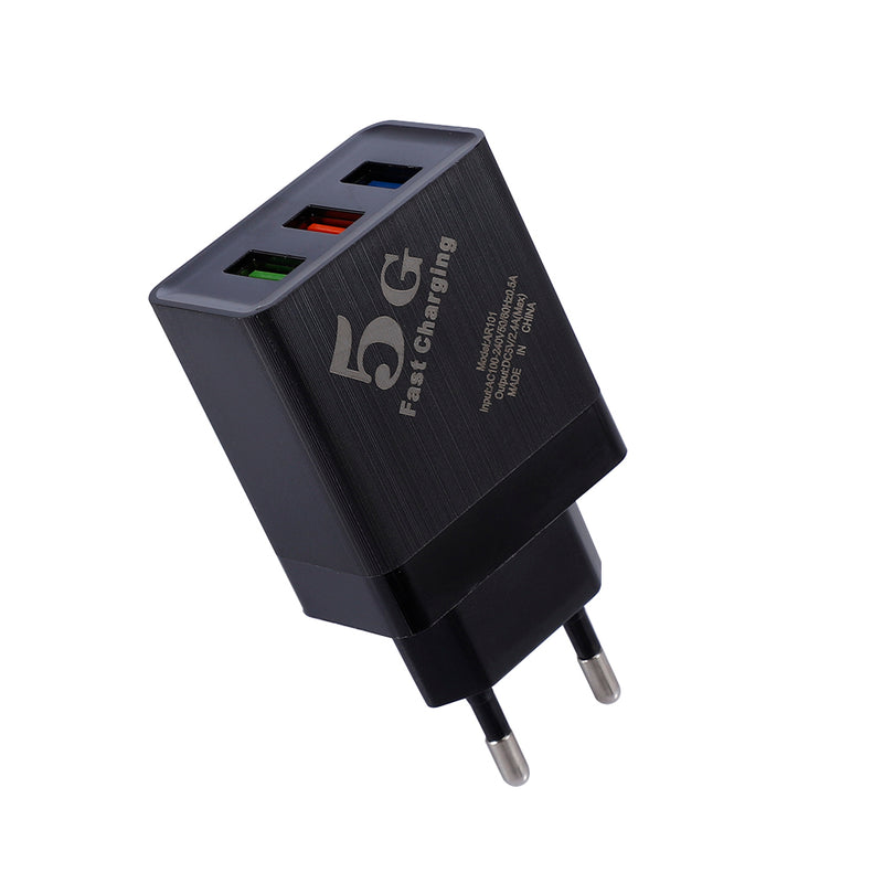EU 5V 2.4A 3 USB Charger Power Adapter for Tablet Smartphone
