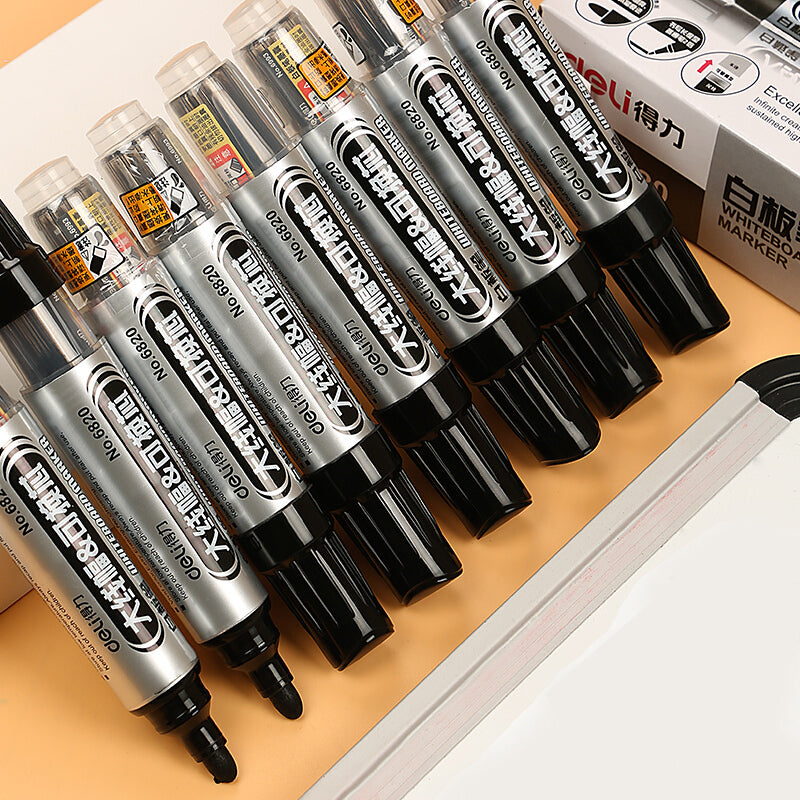 Deli 6820 10 Pcs/set Erasable Whiteboard Pen Replaceable Refills Marker Pens Dry White Board Writing Pens Office School Supplies