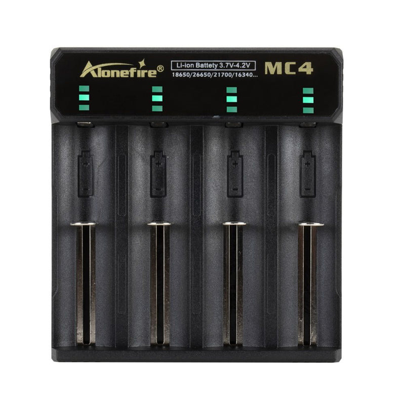 Alonefire 3.7V 4 Slot Universal Intelligent Battery Charger with short circuit protection For Li-ion Battery 18650 26650 14500