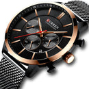 CURREN 8340 Chronograph Calendar Men Wristwatch Mesh Steel Band Quartz Watch