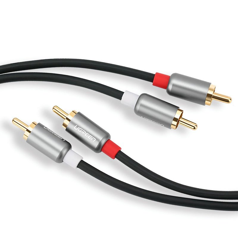 UGreen AV146 0.5/1.5M 2RCA to 2RCA Male HiFi Audio Cable for Speaker Amplifier