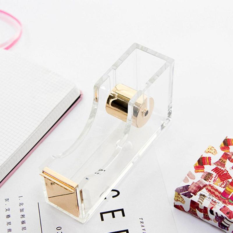 Miwoo M029 Transparent Acrylic Tape Cutter Stationery for School Office Desktop