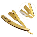 Stainless Steel Handle Straight Edge Barber Razor Folding Shaving Knife&10 Blade
