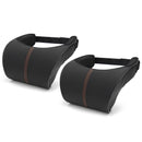 2Pcs Leather Memory Foam Car Neck Rest Pillow Safety Cushion Head Support Covers