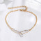 Trendy Heart Crystal Charm Bracelet Multilayer Bridal Wedding Crystal Bracelets for Women