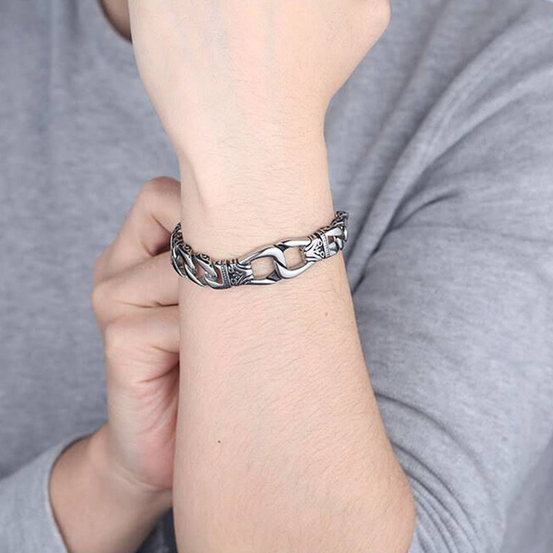 Men's Stainless Steel Polished Silver Heavy Huge Curb Link Chain Bracelet Bangle