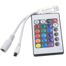 5M Waterproof 3528 RGB 300 LEDs  Flexible Strip Light 24 Keys IR Remote + Power Adapter DC12V