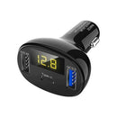 Quelima C02 Black Car Charger Digital Display QC3.0 Fast Charge Type-c