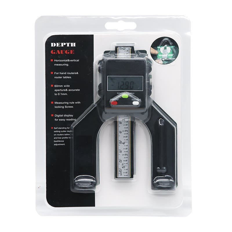 Self Standing Trend 0-80mm Woodworking Digital Depth Gauge with Magnetic Feet