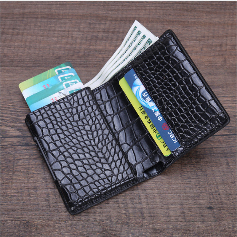 RFID X-37 Portable Anti-degassing Business Card Holder Wallet Leather Name Card Case ID Credit Card Storage Box