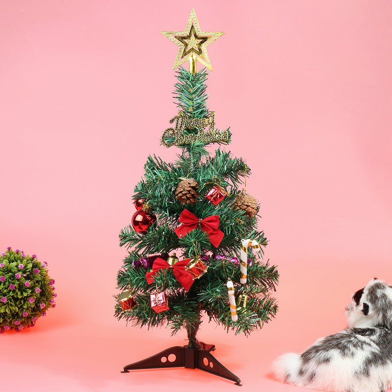 Tabletop Artificial Small Christmas Tree Artificial Lit LED Indoor Decorations