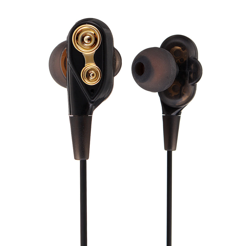 V3 Dual Dynamic Drivers Stereo Earphone 3.5mm Wired Control In-ear Sport Headset Headphone with Mic