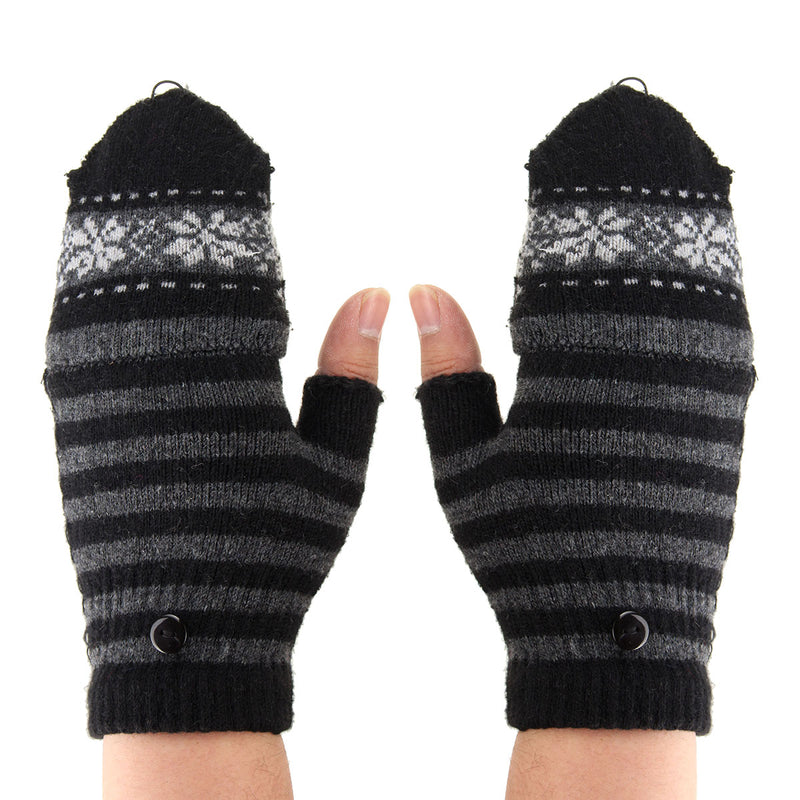 Electric Heated Gloves Warm USB Powered Heating Motorcycle Skiing Black/Rose Red