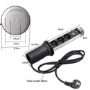 Aluminum Shell Hidden Tensile UR-A Socket with Charge USB 3EU Outlets Kitchen Office Desktop Socket