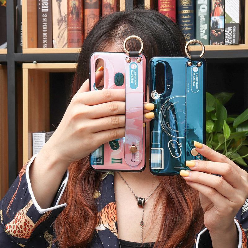 Bakeey Blue Ray Wrist Strap Shockproof Soft Silicone Protective Case for Xiaomi Mi9 / Mi9 Transparent Edition