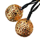 5M 7M Moroccan Metal Ball 20/30/50 LED Solar String Light  Outdoor Christmas Fairy Lamp Garden Decor