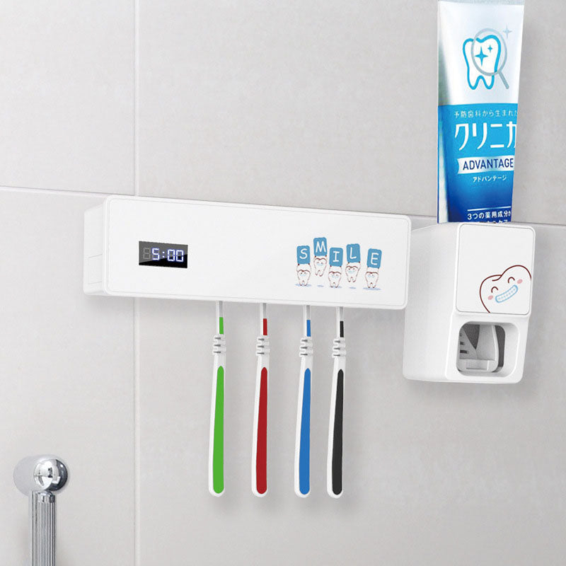 UV Light Toothbrush Holder Sterilizer Box Ultraviolet Antibacterial Toothbrush Cleaner Toothpaste D