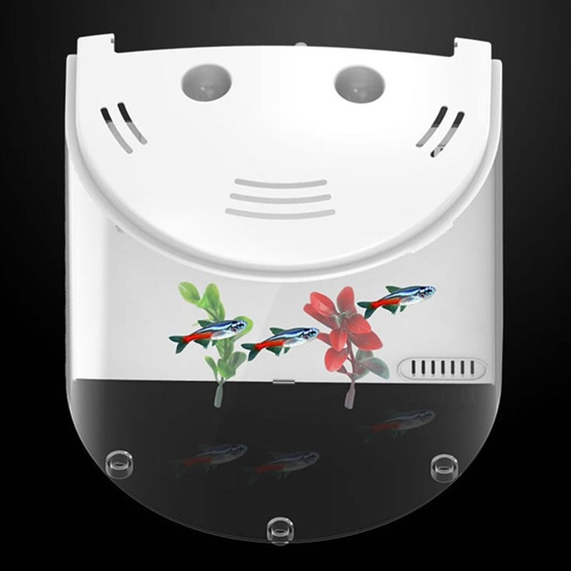 5L USB LED Small Fish Tank 180 Open Acrylic Half Moon Mini Aquarium Decor