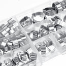 80Pcs 5-20mm Double Ear O Hydraulic Hose Fuel Clamp Sealing Pressure Consistency