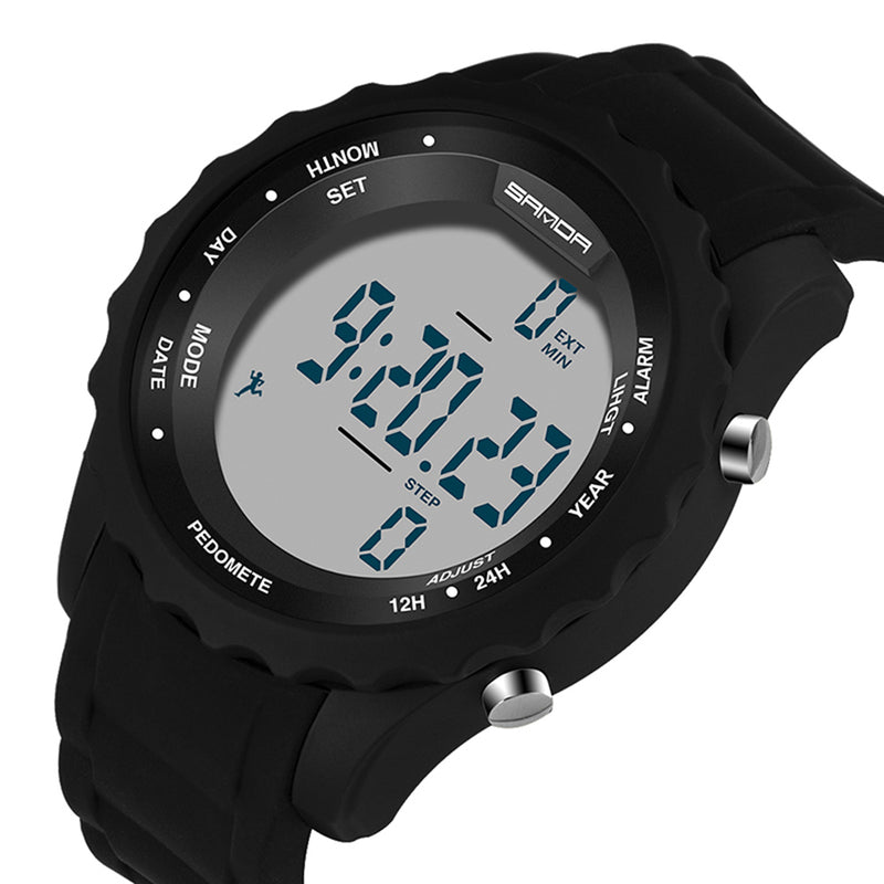 SANDA 370 Digital Watch Pedometer Alarm Motor Timing Watch Fashion Waterproof Outdoor Sport Watch