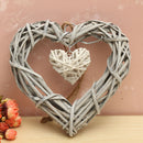 Mrosaa Heart Rattan Wicker Hanging Sepak Takraw Wedding Rattan Decor Home Party Hanging Decorations for Valentine's Love