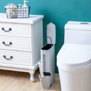 3 In 1 10L Narrow Trash Can Set With Toilet Brush Bathroom Waste Bins Dustbin Garbage Storage