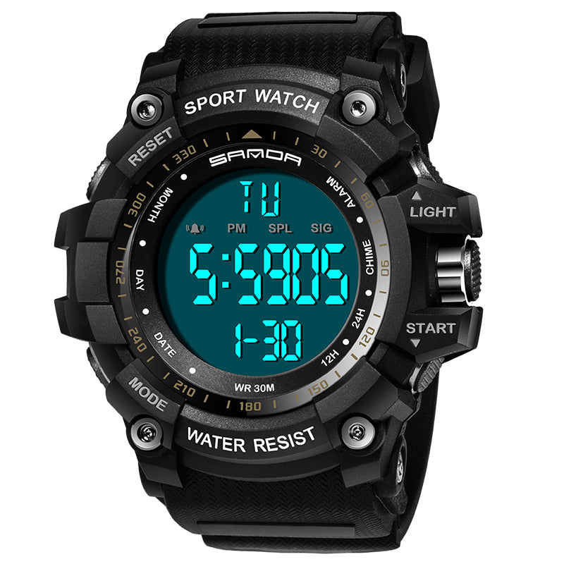 SANDA 359 Digital Watch Military Multifunction Stoptwatch Waterproof Student Men Watch