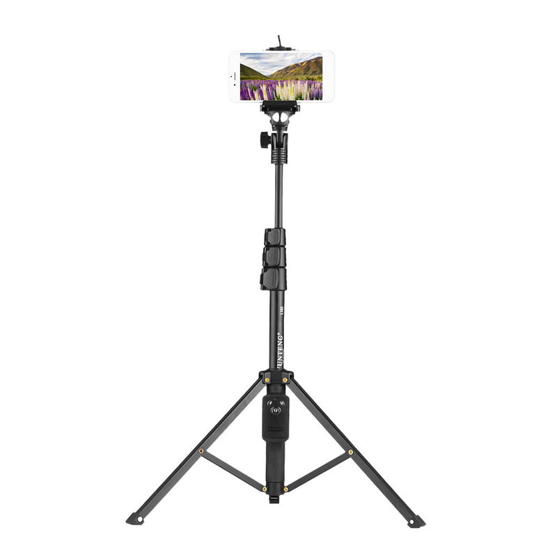 YUNTENG VCT-1388 Aluminum Tripod Selfie Stick with Phone Hoder Remote Control for Mobile Phone