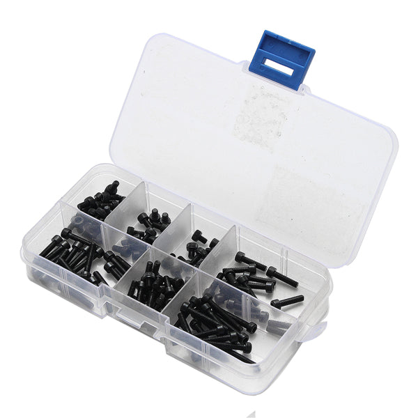 Suleve M3CH5 M3 Carbon Steel Allen Bolt 4-25mm Hex Socket Cap Screw Metric Assortment Kit 125pcs