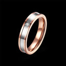 Zircon Crystal Women Mem Couple Gift Ring Stainless Steel Unique Jewelry For Wedding