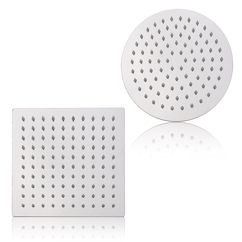 TAPCET 8" Ultrathin Square/Round Stainless Steel Shower Head Rainfall Shower Head Top Spray Pressure