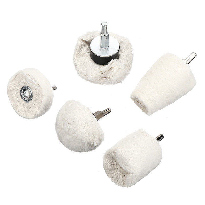 6pcs Polishing Wheel Buffing Pad Mop Wheel Kit Cloth Cotton Buffing Wheel