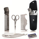 6Pcs/Set Beard Grooming & Trimming Kit Razor Comb Scissors Mustache Styling Tool